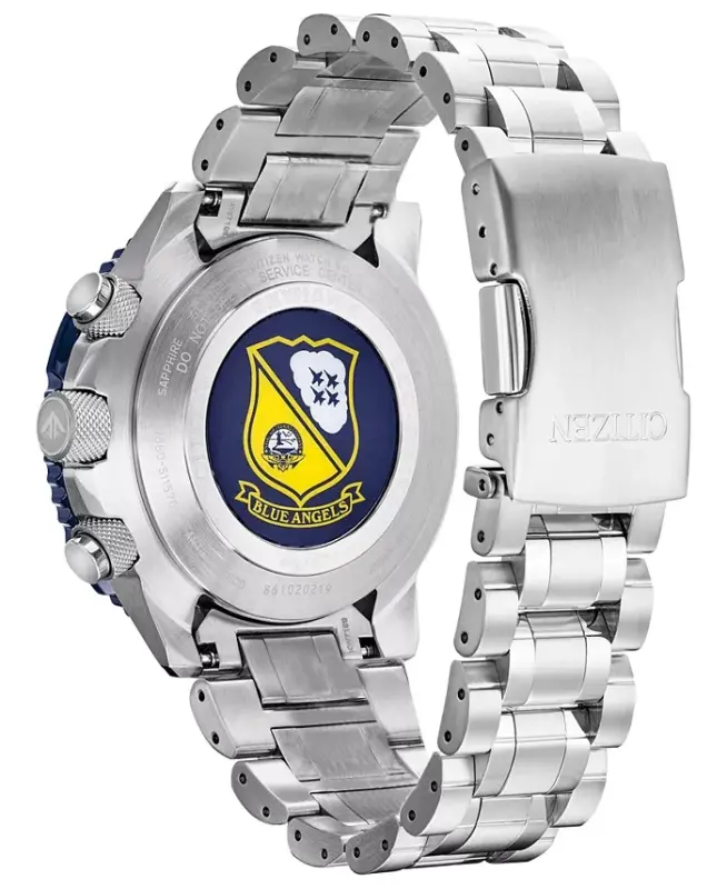 Eco-Drive Erkek Analog-Dijital Promaster Blue Angels Skyhawk A-T Paslanmaz Çelik Bilezik Saat 46mm-Gümüş - 5