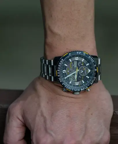 Eco-Drive Erkek Analog-Dijital Promaster Blue Angels Skyhawk A-T Paslanmaz Çelik Bilezik Saat 46mm-Gümüş - 6