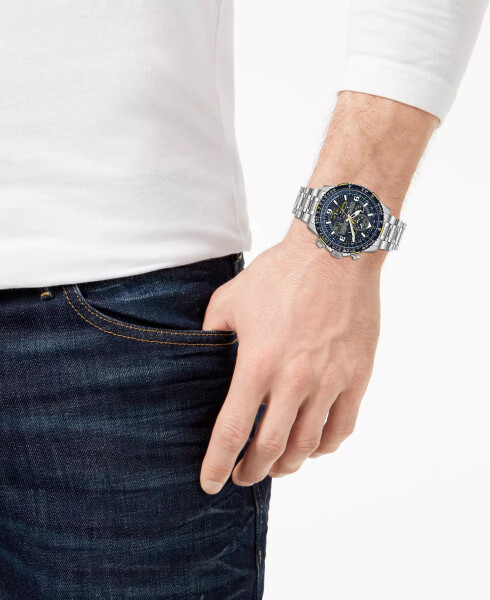 Eco-Drive Erkek Analog-Dijital Promaster Blue Angels Skyhawk A-T Paslanmaz Çelik Bilezik Saat 46mm Gümüş - 8