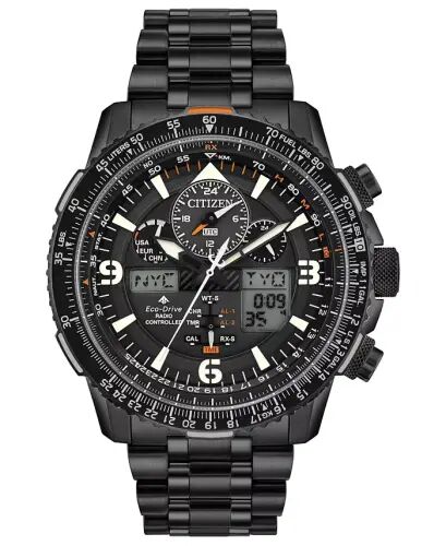 Eco-Drive Men's Analog-Digital Promaster Skyhawk A-T Black Stainless Steel Bracelet Watch 46mm - 1
