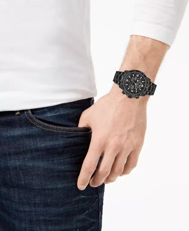 Eco-Drive Erkek Analog-Dijital Promaster Skyhawk A-T Siyah Paslanmaz Çelik Bilezikli Kol Saati 46mm - 5