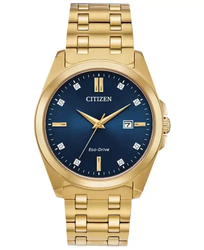Eco-Drive Erkek Corso Altın Tonlu Paslanmaz Çelik Bileklik Saat 41mm-Altın - 1