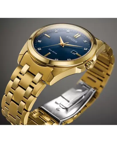 Eco-Drive Erkek Corso Altın Tonlu Paslanmaz Çelik Bileklik Saat 41mm-Altın - 6