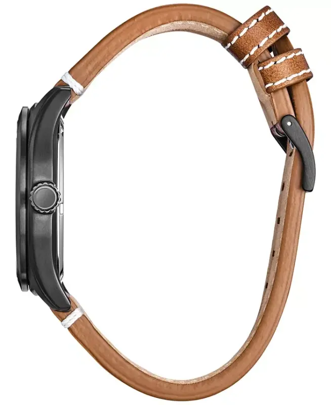 Eco-Drive Erkek Disney Mickey Mouse Kahverengi Deri Kayışlı Saat 43mm-Kahverengi - 5