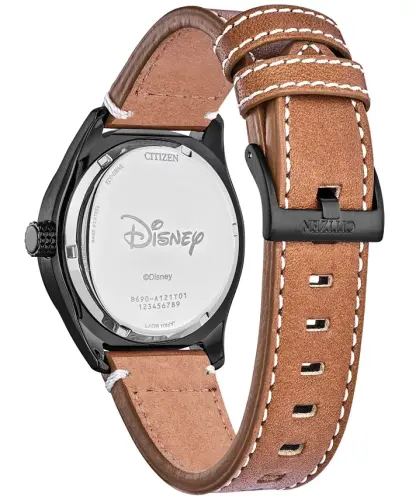 Eco-Drive Erkek Disney Mickey Mouse Kahverengi Deri Kayışlı Saat 43mm-Kahverengi - 6