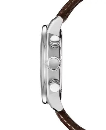 Eco-Drive Men's Chronograph Brown Leather Strap Watch 44mm - Brown - 3