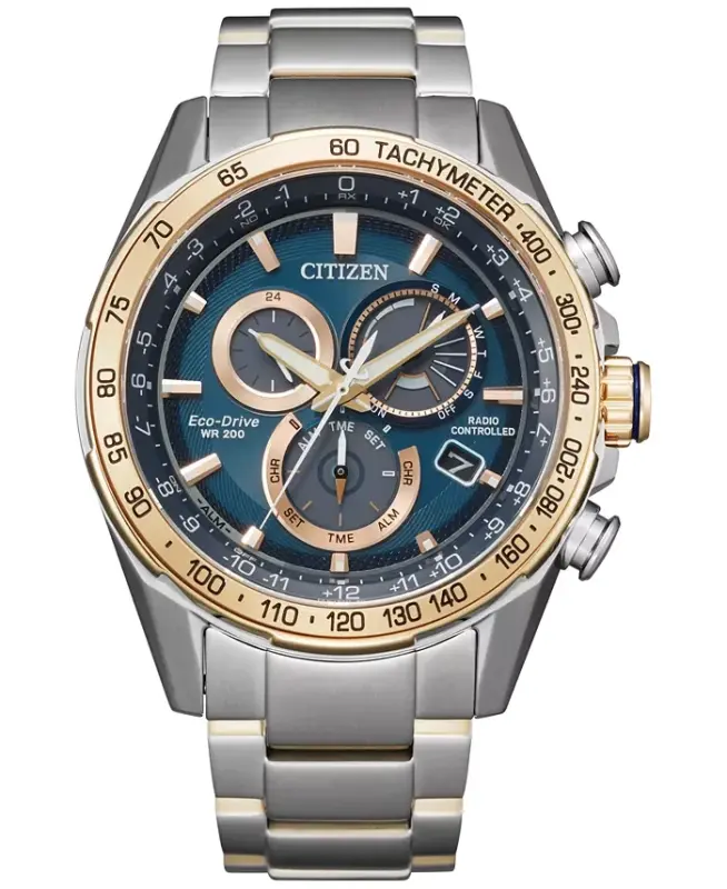 Eco-Drive Men's Chronograph PCAT Two-Tone Stainless Steel Bracelet Watch 43mm - Two Tone - 1