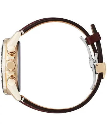 Eco-Drive Erkek Kronograf PCAT Kahverengi Deri Kayışlı Saat 43mm-Altın - 2