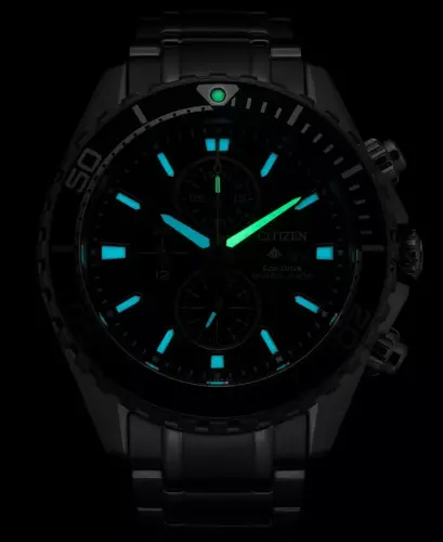 Eco-Drive Erkek Kronograf Promaster Dive Paslanmaz Çelik Bileklik Saat 45mm-Gümüş tonu - 3