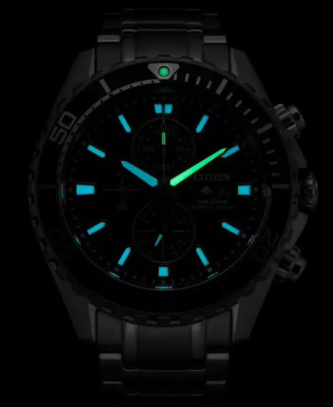 Eco-Drive Erkek Kronograf Promaster Dive Paslanmaz Çelik Bileklik Saat 45mm-Gümüş tonu - 3