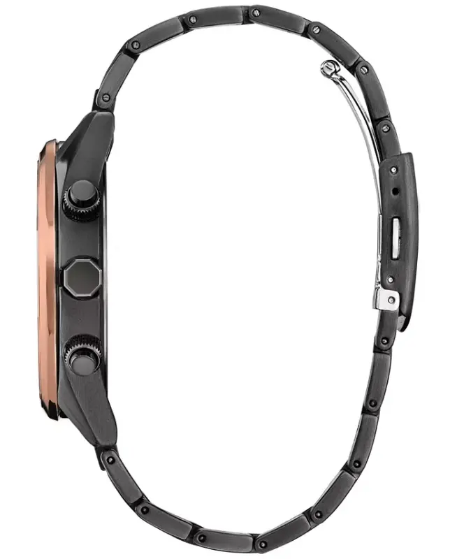Eco-Drive Erkek Kronograf Spor Lüks Radyo Kontrollü Gri Tonlu Paslanmaz Çelik Bilezikli Saat 43mm-Gri - 2