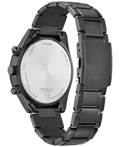 Eco-Drive Erkek Kronograf Spor Lüks Radyo Kontrollü Gri Tonlu Paslanmaz Çelik Bilezikli Saat 43mm-Gri - 3
