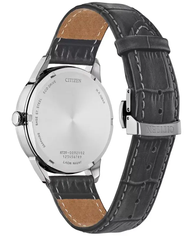 Eco-Drive Men's Rolan Gray Leather Strap Watch 40mm - Gray - 4