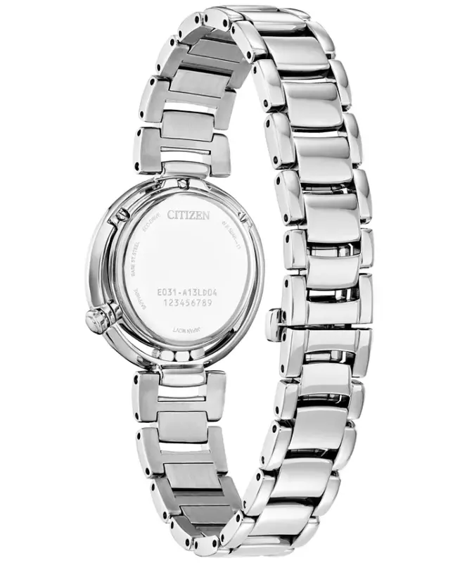 Eco-Drive Women's Arcly Diamond (1/10 ct. t.w.) Stainless Steel Bracelet Watch 30mm-Silver-tone - 8