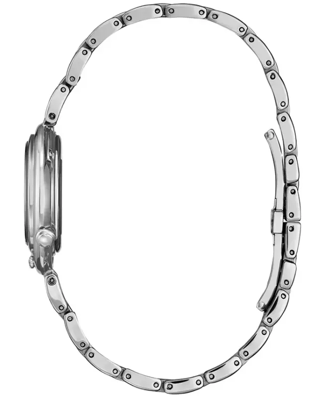 Eco-Drive Women's Arcly Diamond (1/10 ct. t.w.) Stainless Steel Bracelet Watch 30mm-Silver-tone - 2