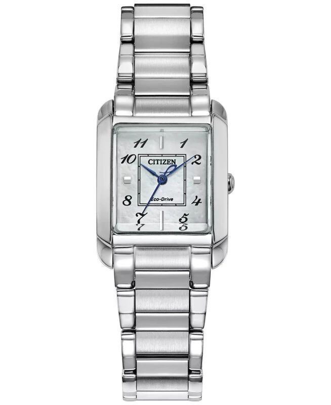 Eco-Drive Women's Bianca Stainless Steel Bracelet Watch 28mm-Silver-tone - CITIZEN