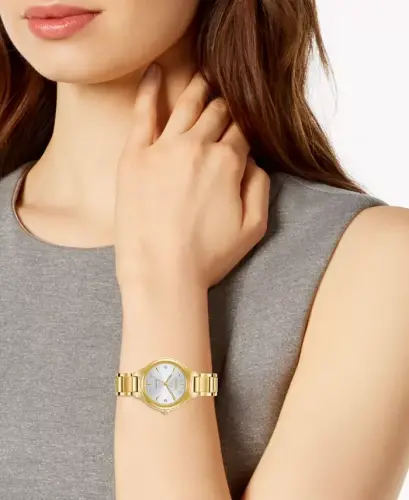 Eco-Drive Women's Corso Diamond-Accent Gold-Tone Stainless Steel Bracelet Watch 29mm - Gold - 5