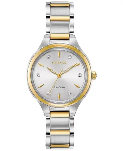 Eco-Drive Women's Corso Diamond-Accent Two-Tone Stainless Steel Bracelet Watch 29mm - No Color - 1