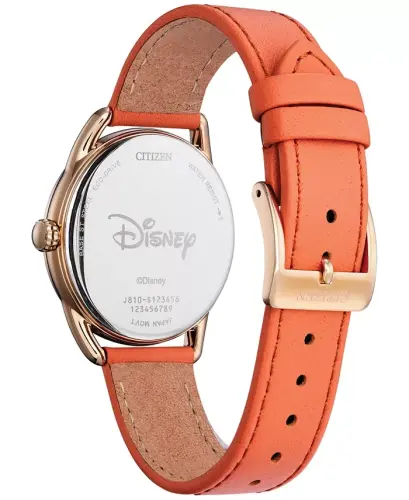 Eco-Drive Women's Disney Minnie Mouse Diamond Accent Pink Leather Strap Watch 36mm-Pink - 3