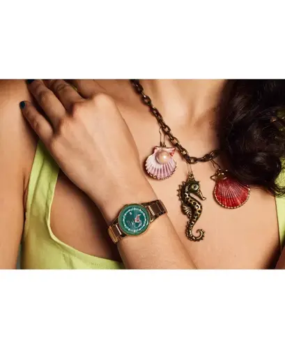 Eco-Drive Women's Disney Princess Ariel Rose Gold-Tone Stainless Steel Bracelet Watch 30mm Gift Set - Rose Gold-tone - 7