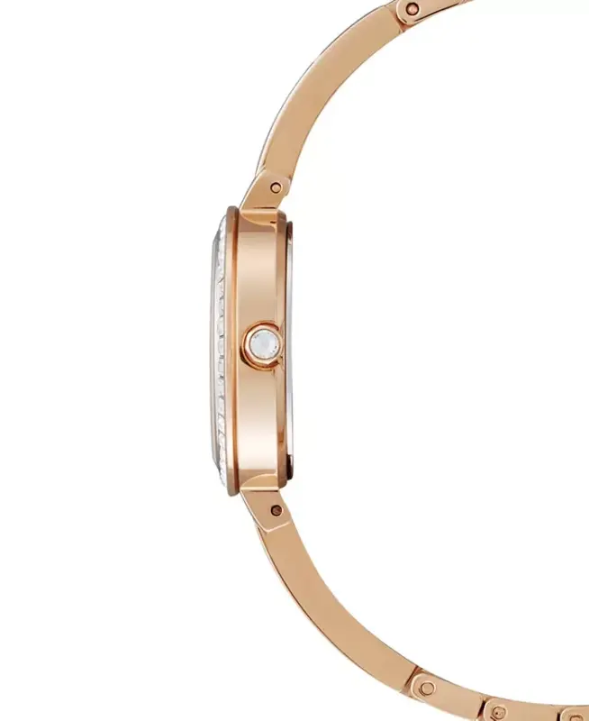 Eco-Drive Women's Pink Gold-Tone Stainless Steel & Crystal Bangle Bracelet Watch 25mm-Pink Gold-tone - 3