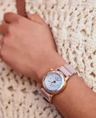 Eco-Drive Women's Promaster Dive Pink Strap Watch 37mm-Pink - 3