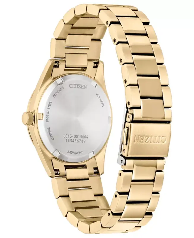 Eco-Drive Women's Sport Luxury Diamond Accent Gold-Tone Stainless Steel Bracelet Watch 33mm - Gold-tone - 5