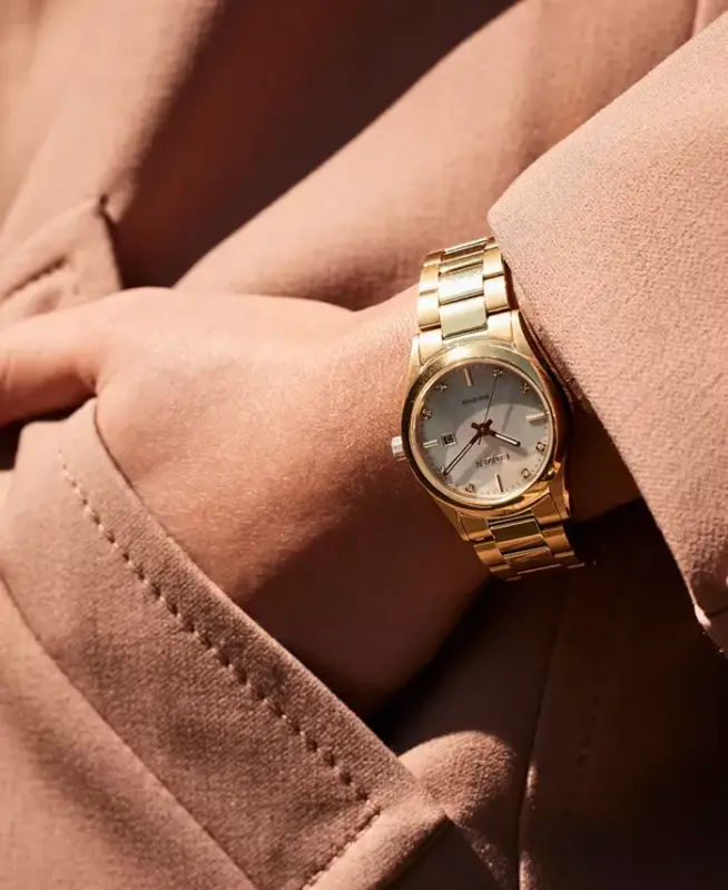 Eco-Drive Kadın Spor Lüks Pırlanta Detaylı Altın Tonlu Paslanmaz Çelik Bilezikli Saat 33mm-Altın tonu - 3
