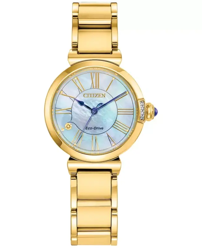 Eco-Drive Mae Women's Diamond Accent Gold-Tone Stainless Steel Bracelet Watch 30mm - Gold-tone - CITIZEN