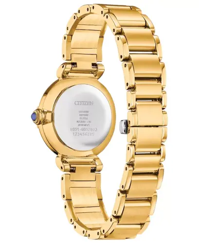 Eco-Drive Mae Women's Diamond Accent Gold-Tone Stainless Steel Bracelet Watch 30mm - Gold-tone - 3