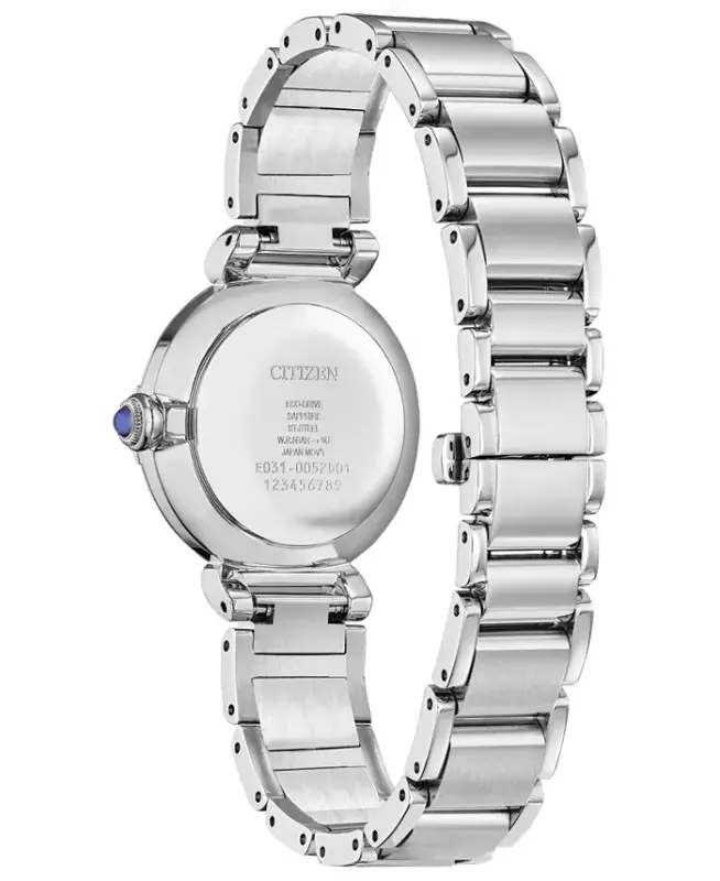 Eco-Drive Mae Women's Diamond Accent Stainless Steel Bracelet Watch 30mm-Silver-tone - 3