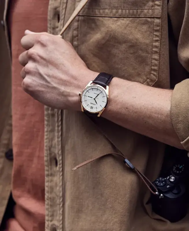 Eco-Drive Men's Brown Leather Strap Watch 42mm-Brown - 4