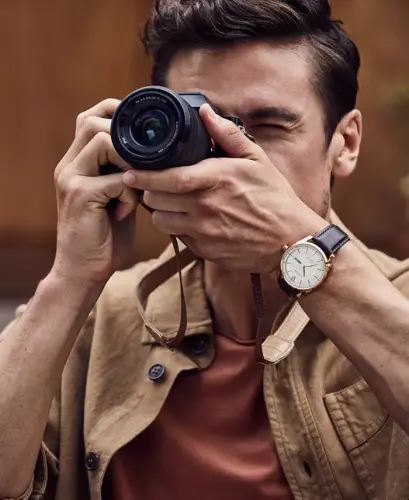 Eco-Drive Men's Brown Leather Strap Watch 42mm-Brown - 5