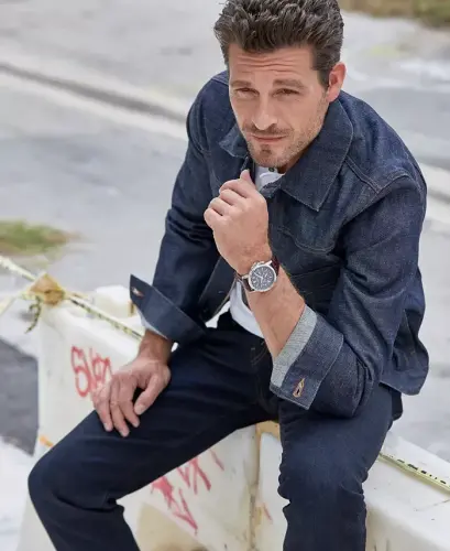 Eco-Drive Men's Calendrier Brown Leather Strap Watch 44mm-Brown - 6