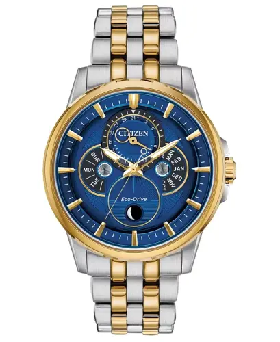 Eco-Drive Men's Calendrier Two-Tone Stainless Steel Bracelet Watch 44mm-Two Tone - 1