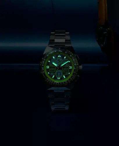 Eco-Drive Men's Chronograph Promaster Skyhawk A-T Blue Angels Stainless Steel Bracelet Watch 46mm - 5