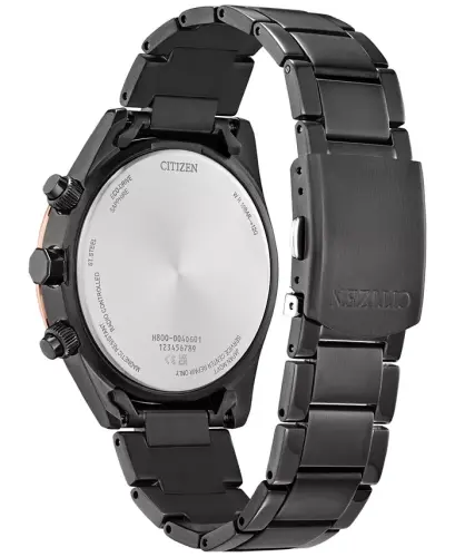 Eco-Drive Men's Chronograph Sport Luxury Radio Control Black-Tone Stainless Steel Bracelet Watch 43mm-Black - 3