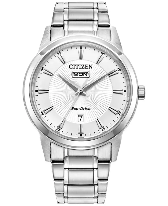 Eco-Drive Men's Classic Stainless Steel Bracelet Watch 40mm-Silver-tone - CITIZEN