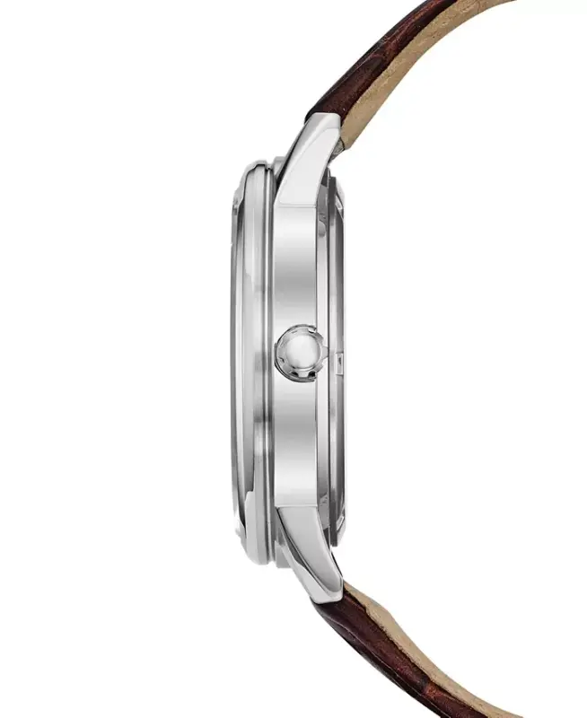 Eco-Drive Men's Corso Brown Leather Strap Watch 44mm-Brown - 2