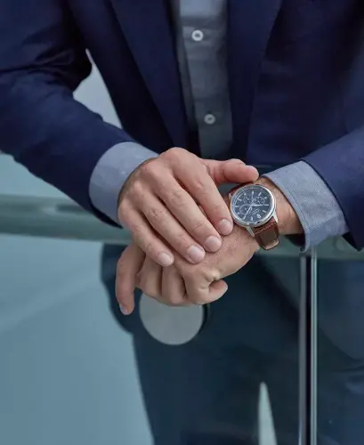 Eco-Drive Men's Corso Brown Leather Strap Watch 44mm-Brown - 6