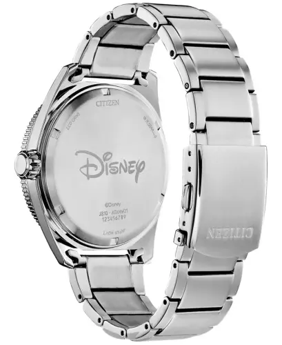 Eco-Drive Men's Disney Mickey Mouse Stainless Steel Bracelet Watch 43mm-Silver-tone - 3