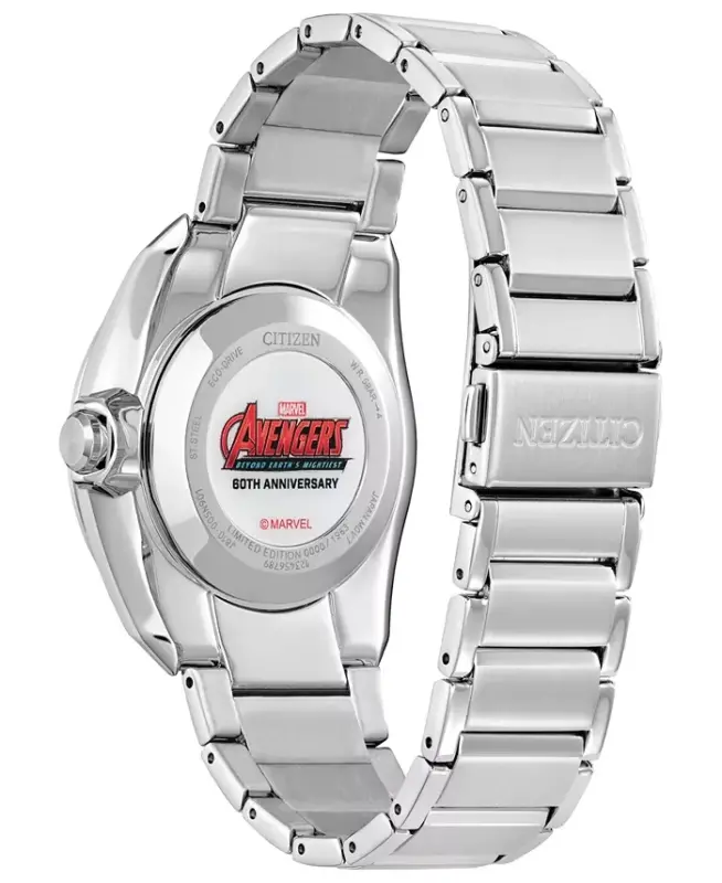 Eco-Drive Men's Marvel Classic Avengers Stainless Steel Bracelet Watch 43mm-Silver-tone - 6