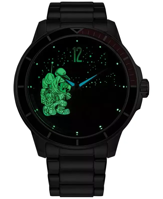 Eco-Drive Men's Mickey Mouse Astronaut Stainless Steel Bracelet Watch 42mm-Silver-tone - 4