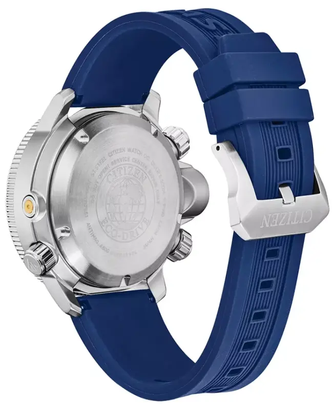 Eco-Drive Men's Promaster Aqualand Blue Silicone Strap Watch 46mm-Blue - 6