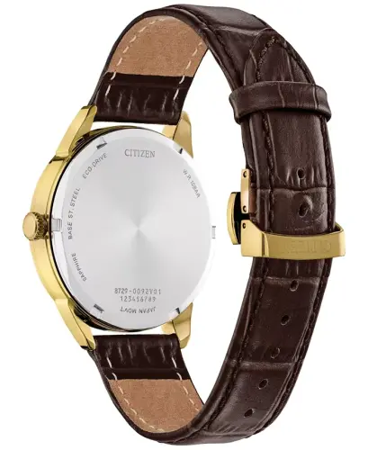 Eco-Drive Men's Rolan Brown Leather Strap Watch 40mm-Brown - 3