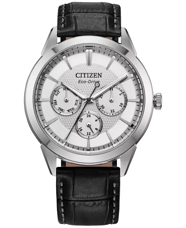 Eco-Drive Men's Rolan Gray Leather Strap Watch 40mm-Gray - CITIZEN