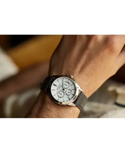 Eco-Drive Men's Rolan Gray Leather Strap Watch 40mm-Gray - 3