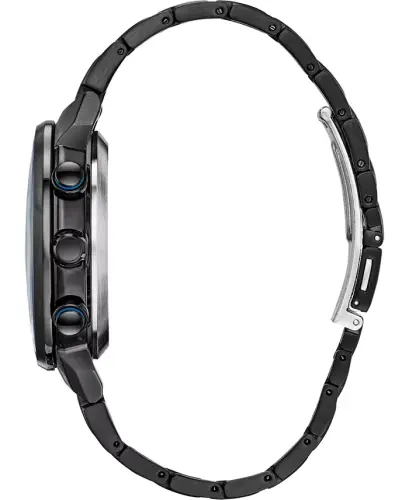 Eco-Drive Men's Satellite Wave GPS Black-Tone Stainless Steel Bracelet Watch 44mm-Black - 2