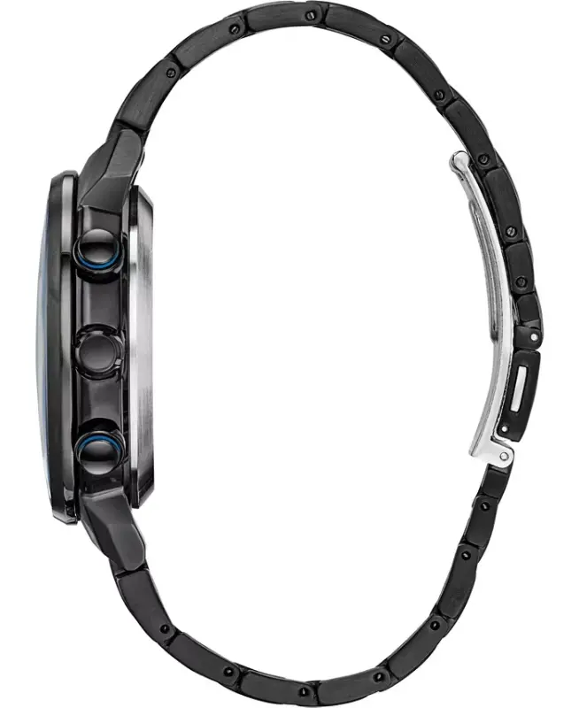 Eco-Drive Men's Satellite Wave GPS Black-Tone Stainless Steel Bracelet Watch 44mm-Black - 2