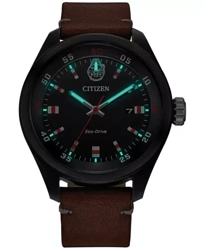 Eco-Drive Men's Star Wars Chewbacca Brown Leather Strap Watch 43mm-Brown - 8